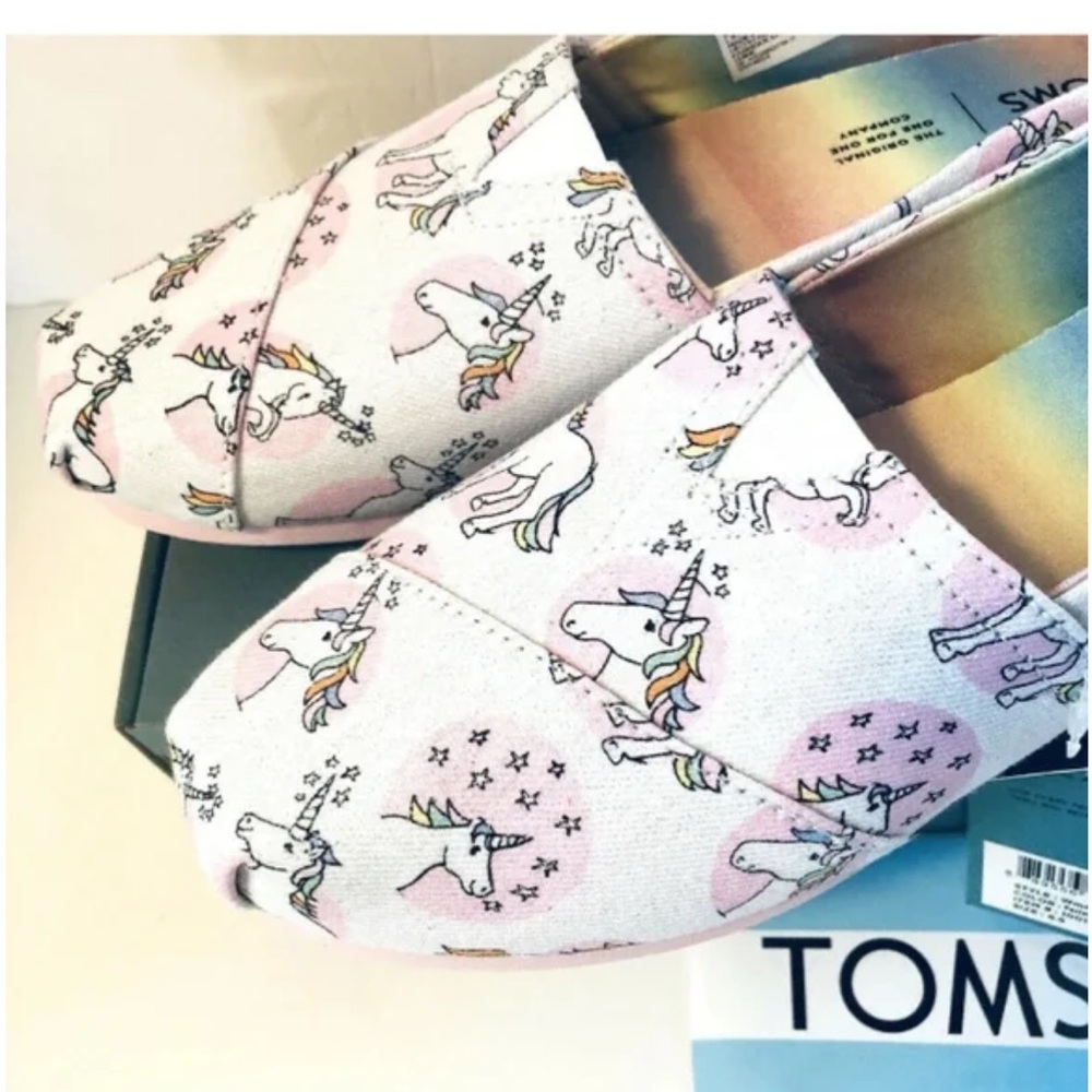 TOMS Pastel Shimmer Unicorn 8.5 NIB